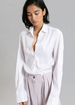 The Frankie Shop Flor Silky Shirt - Pink Stripe
