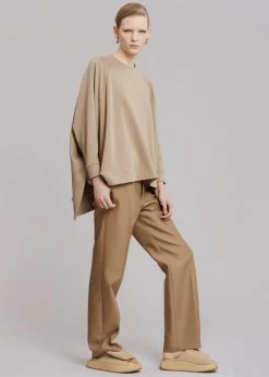 The Frankie Shop CLOTHING Fomu Oversized Top - Taupe