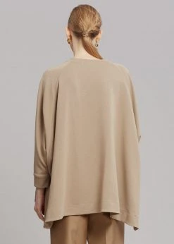 The Frankie Shop CLOTHING Fomu Oversized Top - Taupe
