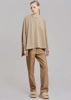 The Frankie Shop CLOTHING Fomu Oversized Top - Taupe