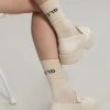 The Frankie Shop Frankie In Hebrew Ribbed Socks - Vanilla CLOTHING