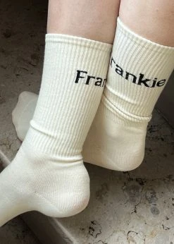 The Frankie Shop CLOTHING Frankie In English Ribbed Socks - Vanilla