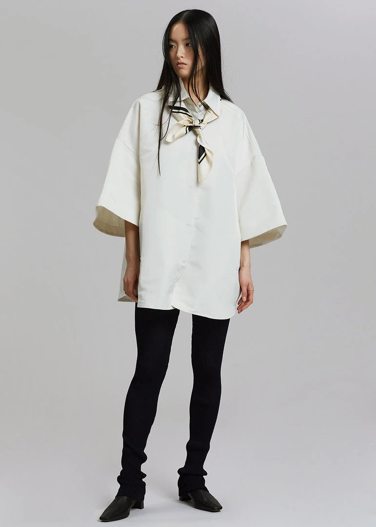 The Frankie Shop Galene Overshirt - Cream
