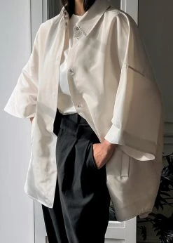 The Frankie Shop Galene Overshirt - Cream