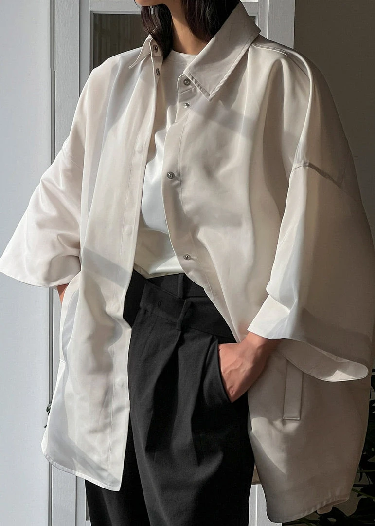 The Frankie Shop Galene Overshirt - Cream