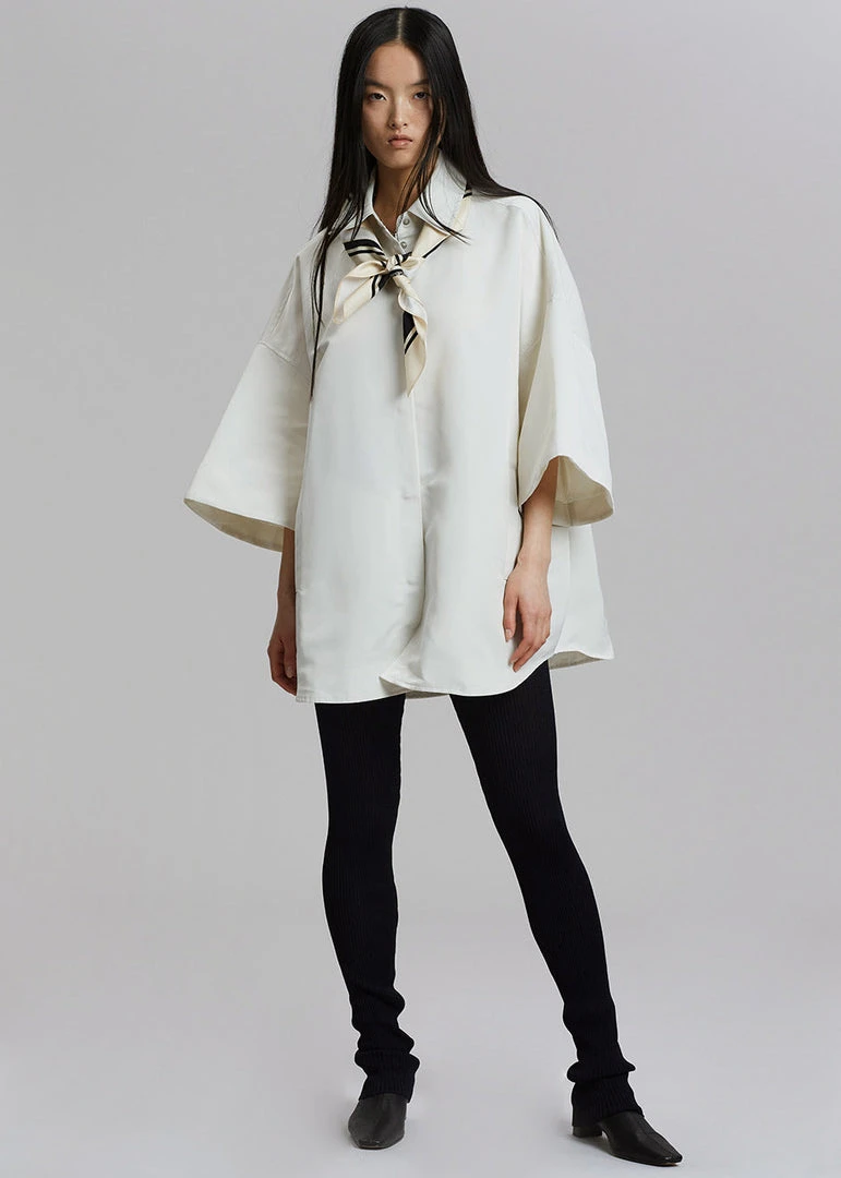 The Frankie Shop Galene Overshirt - Cream