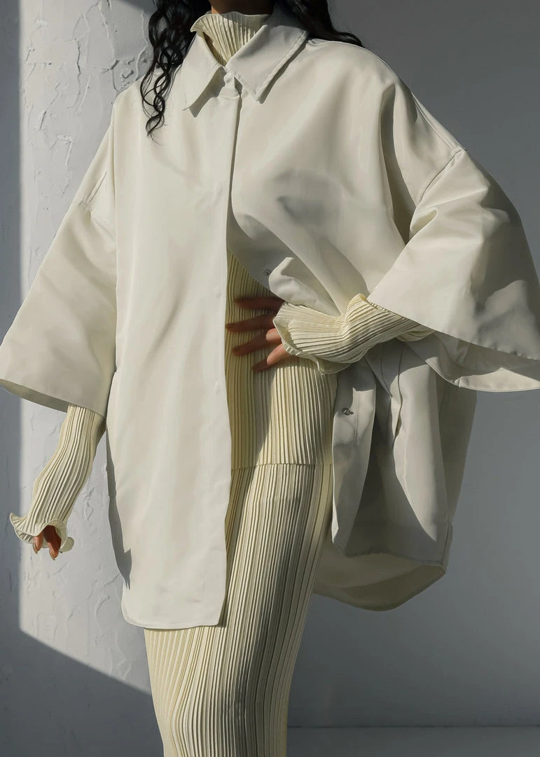 The Frankie Shop Galene Overshirt - Cream