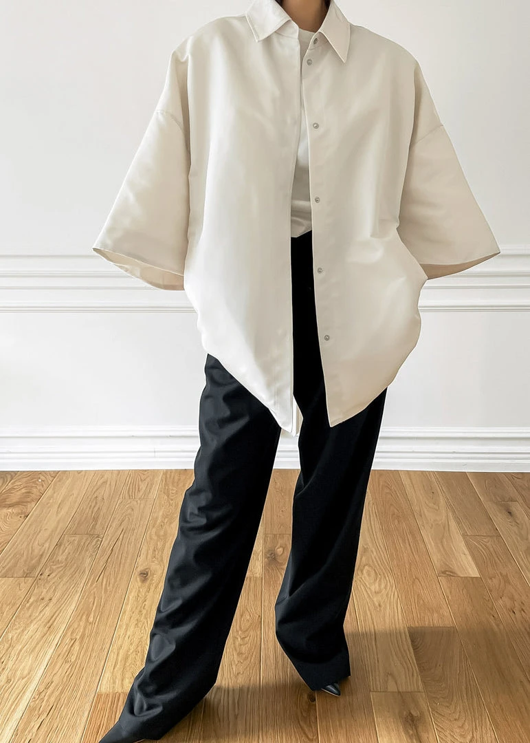 The Frankie Shop Galene Overshirt - Cream
