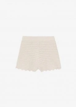 The Plan Galil Crochet Knit Shorts - Beige