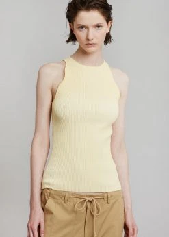 GANNI Sleeveless Knit Top - Flan CLOTHING