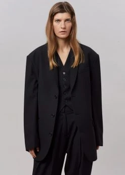 The Frankie Shop CLOTHING Gelso Oversized Blazer - Black