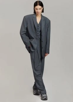 The Frankie Shop Gelso Oversized Blazer - Dark Grey Melange CLOTHING