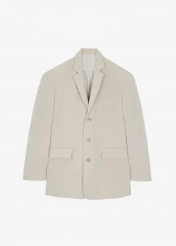The Frankie Shop Gelso Oversized Blazer - Light Taupe Melange CLOTHING
