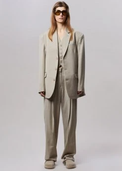 The Frankie Shop Gelso Oversized Blazer - Light Taupe Melange CLOTHING