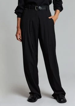 The Frankie Shop Gelso Pleated Trousers - Black CLOTHING