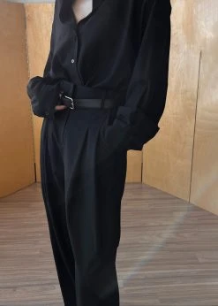 The Frankie Shop Gelso Pleated Trousers - Black CLOTHING