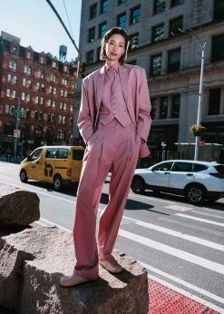 The Frankie Shop CLOTHING Gelso Pleated Trousers - Rose