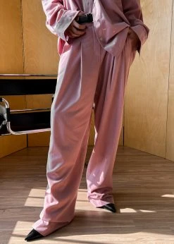 The Frankie Shop CLOTHING Gelso Pleated Trousers - Rose