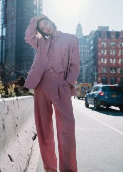 The Frankie Shop CLOTHING Gelso Pleated Trousers - Rose