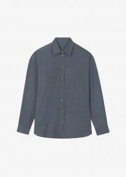 The Frankie Shop Gelso Shirt - Dark Grey Melange CLOTHING