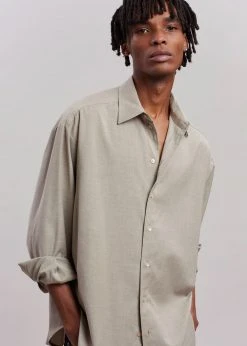 The Frankie Shop Gelso Shirt - Light Taupe Melange