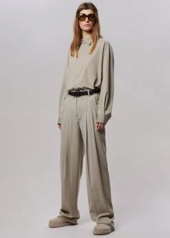 The Frankie Shop Gelso Shirt - Light Taupe Melange