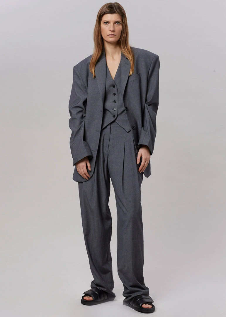 The Frankie Shop CLOTHING Gelso Waistcoat - Dark Grey Melange