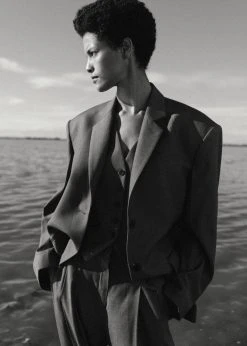 The Frankie Shop CLOTHING Gelso Waistcoat - Dark Grey Melange