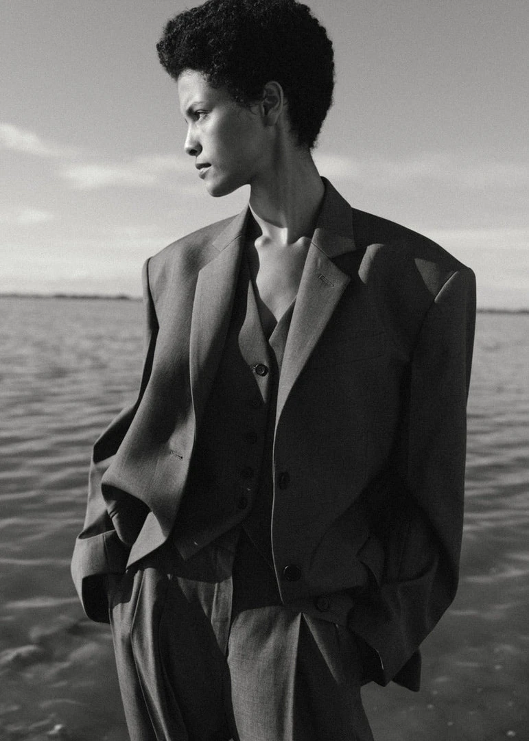 The Frankie Shop CLOTHING Gelso Waistcoat - Dark Grey Melange