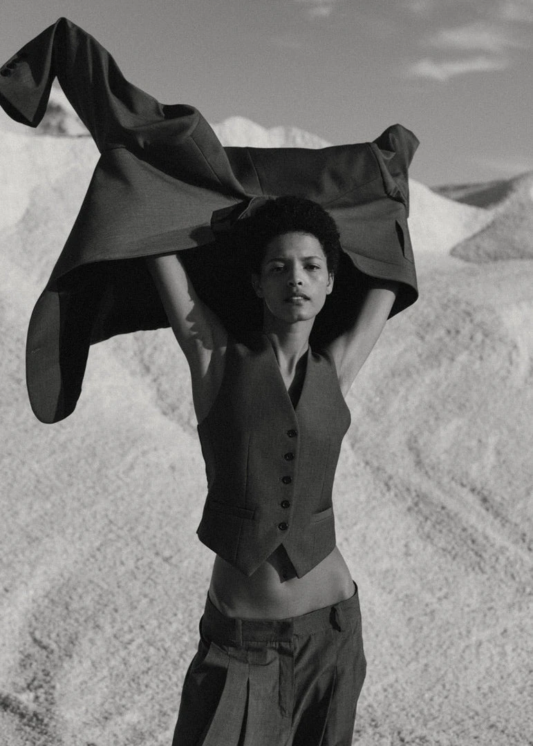 The Frankie Shop CLOTHING Gelso Waistcoat - Dark Grey Melange