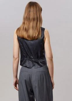 The Frankie Shop CLOTHING Gelso Waistcoat - Dark Grey Melange