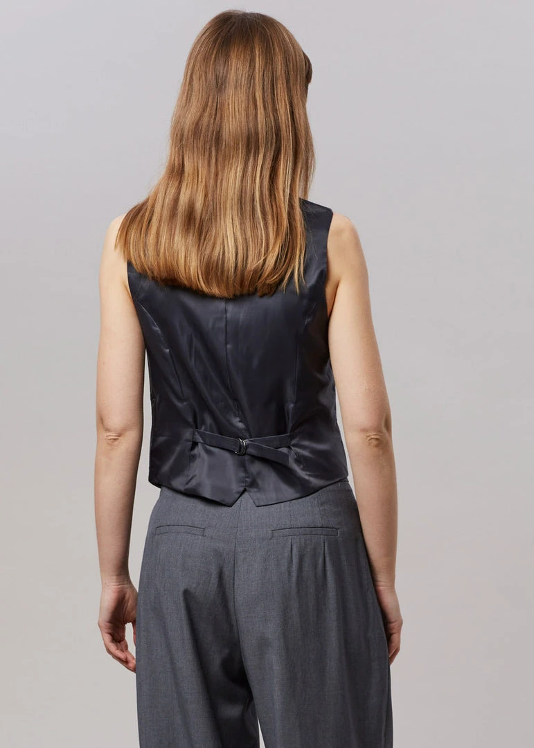 The Frankie Shop CLOTHING Gelso Waistcoat - Dark Grey Melange