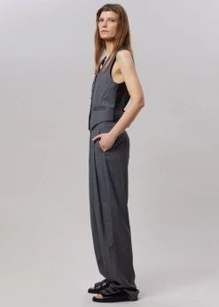 The Frankie Shop CLOTHING Gelso Waistcoat - Dark Grey Melange