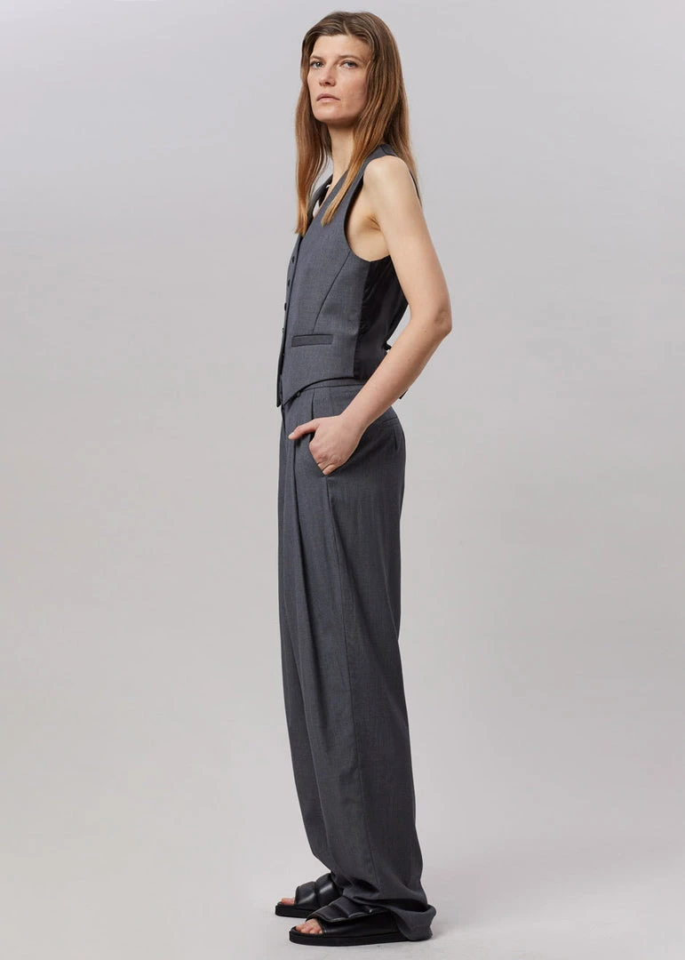 The Frankie Shop CLOTHING Gelso Waistcoat - Dark Grey Melange