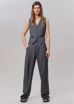 The Frankie Shop CLOTHING Gelso Waistcoat - Dark Grey Melange