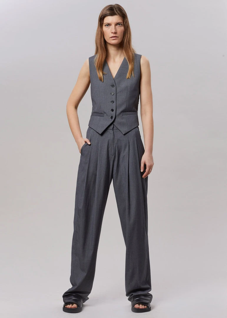 The Frankie Shop CLOTHING Gelso Waistcoat - Dark Grey Melange