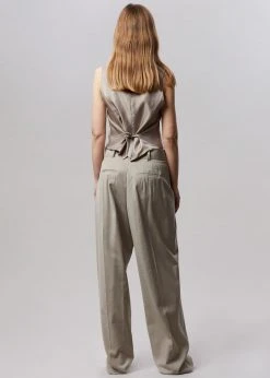 The Frankie Shop Gelso Waistcoat - Light Taupe Melange CLOTHING