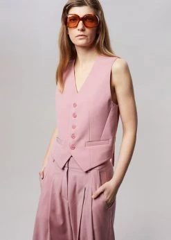 The Frankie Shop Gelso Waistcoat - Rose CLOTHING
