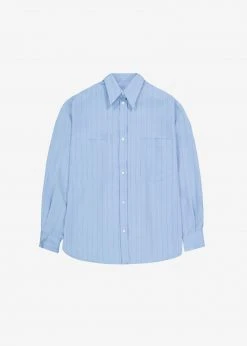 The Frankie Shop CLOTHING Georgia Fluid Stripe Shirt - Powder Blue