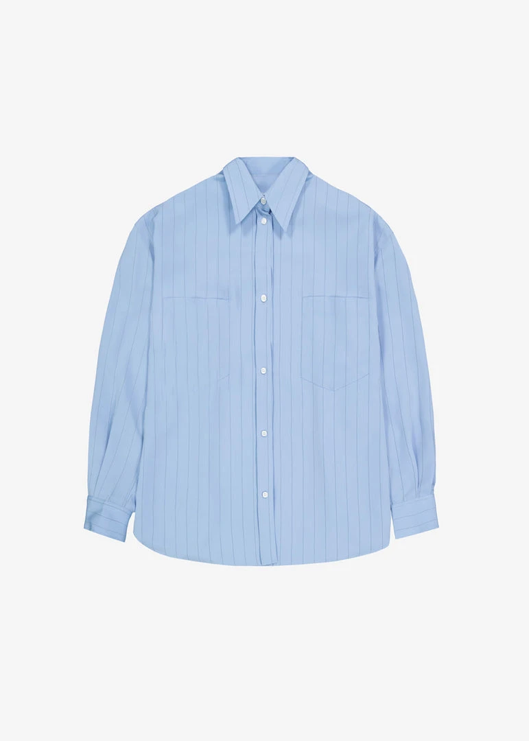 The Frankie Shop CLOTHING Georgia Fluid Stripe Shirt - Powder Blue