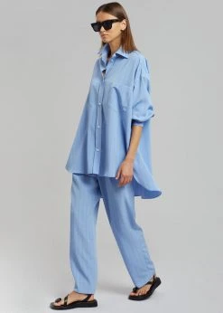 The Frankie Shop CLOTHING Georgia Fluid Stripe Shirt - Powder Blue