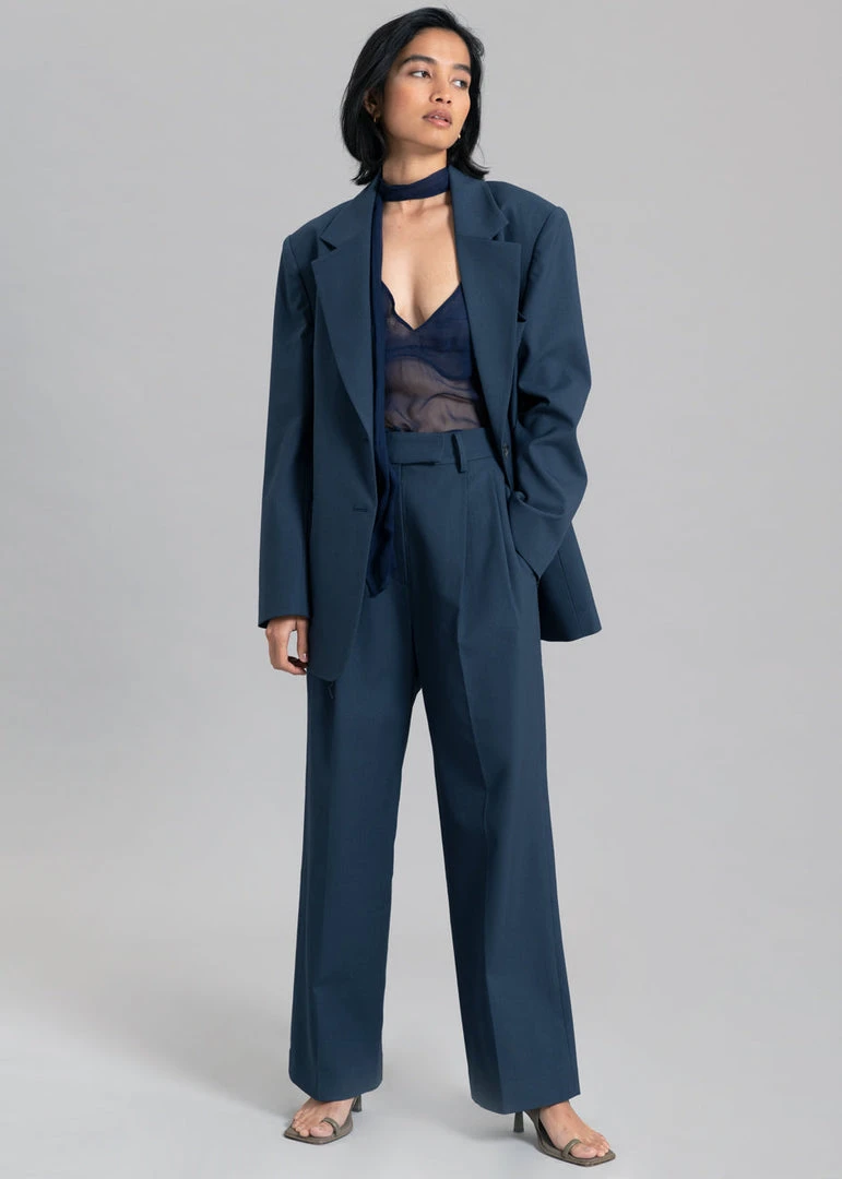 Blossom Georgina Wool Blend Blazer - Navy