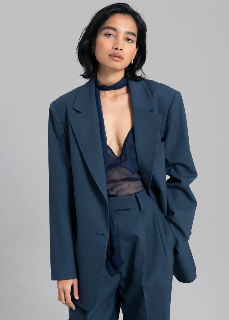 Blossom Georgina Wool Blend Blazer - Navy