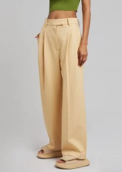 Blossom Georgina Wool Blend Pants - Cornsilk CLOTHING