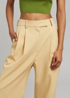 Blossom Georgina Wool Blend Pants - Cornsilk CLOTHING