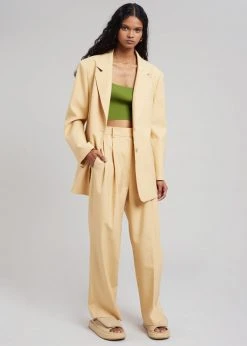 Blossom Georgina Wool Blend Pants - Cornsilk CLOTHING