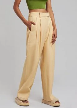 Blossom Georgina Wool Blend Pants - Cornsilk CLOTHING