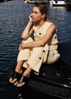 Gia X Pernille Teisbaek SHOES GIA X Pernille Padded Thong Sandals - Black