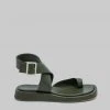 SHOES GIA X RHW Flat Wrap Toe Sandal - Moss Green