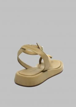 GIA X RHW Rosie Flat Wrap Sandal - Taupe SHOES